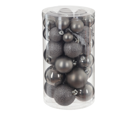 Набор елочных шаров 6/5/4/3 см серебро (40 шт/уп) Фотография_1
