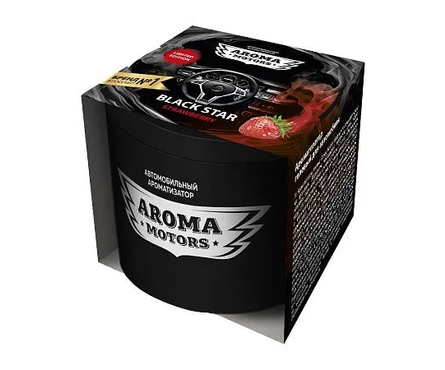 Ароматизатор автомобильный GRASS Aroma Motors Black Star, клубника, гелевый, 100 мл Фотография_0
