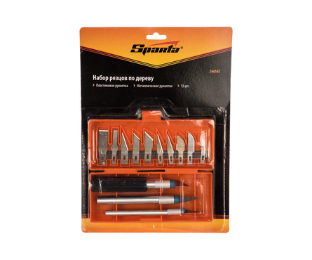 Набор резцов по дереву 13 шт пластмассовые рукоятки SPARTA Фотография_1