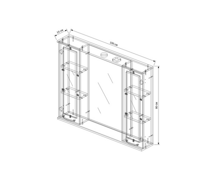 Шкаф-зеркало Модерн 100 белый Фотография_2