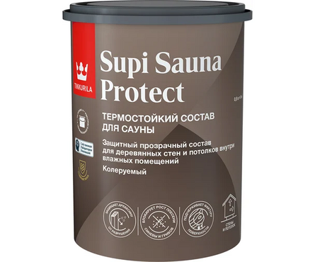 Состав для сауны термостойкий ТИККУРИЛА Супи Сауна Протект бесцветный БАЗА EP 0.9 л Фотография_0