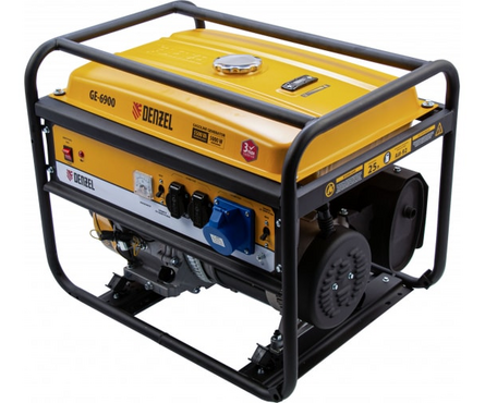 Генератор бензиновый 5.5 кВт 220В бак 25 л ручной стартер GE-6900 DENZEL Фотография_2