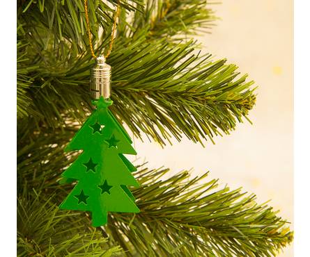 Подвеска световая Елка (батарейки в комплекте), 9,5 см, 1 LED, RGB  Фотография_1