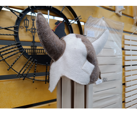 Шапка для бани и сауны Викинг белый Фотография_3