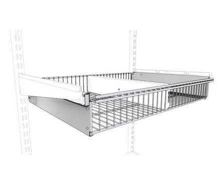 Корзина выдвижная для гардеробной системы ПАКС Титан, белая, 563х440х85 мм Фотография_1