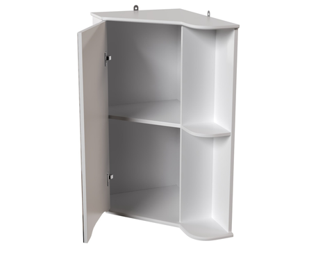 Шкаф Mixline Корнер навесной универсальный белый угловой, без подсветки (ПВХ) Фотография_1