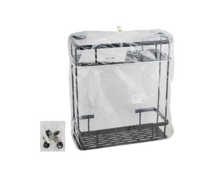 Полка прямоугольная двойная с крепление к стене 35 см черная TITAN Фотография_2