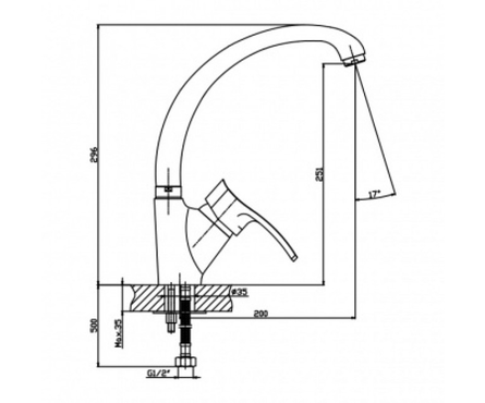 Смеситель для кухни однорычажный MIXXUS высокий гусак хром 011 FOCUS Фотография_1