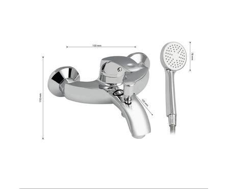 Смеситель для ванны однорычажный MAYFAIR короткий гусак хром 87109 Фотография_1