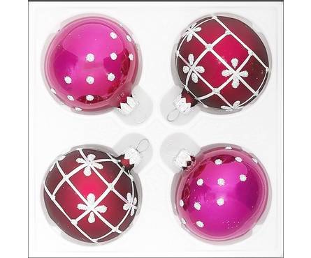 Набор шаров Классик С1115, стекло, цвет красный (4 шт) Фотография_0