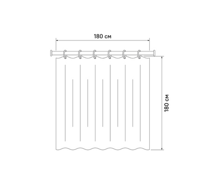 Штора для ванной полиэтилен водонепроницаемая 180x180 см белая без колец P10PV11i11 IDDIS Фотография_1