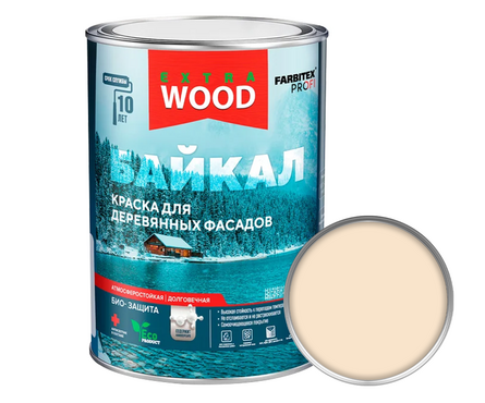 Краска для дерева матовая акриловая ВД WOOD Extra Байкал Нерпа (беж) 0.75 л  Фотография_0