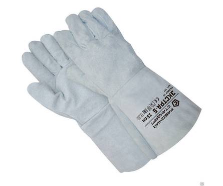 Перчатки Краги Экстра-5/35см  с цельной ладонью серая, размер 10 Фотография_0