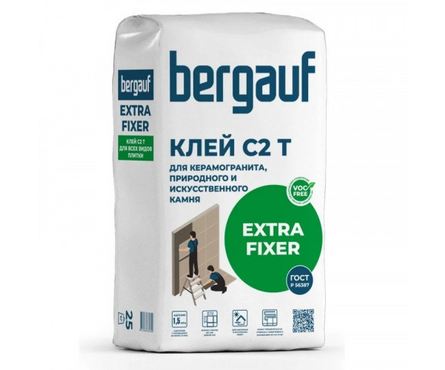 Клей плиточный BERGAUF Extra Fixer C2Т 25 кг  Фотография_0