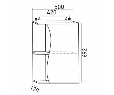 Шкаф навесной Mixline «Классик-50», правый (ПВХ) Фотография_3