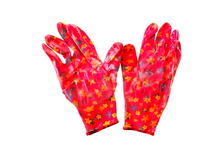 Перчатки садовые нейлоновые с нитриловым обливом цветные ЦВЕТЫ