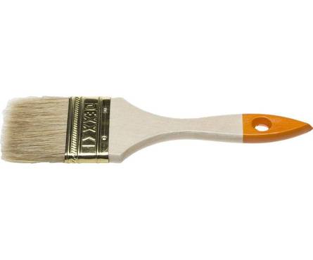 Кисть плоская Зубр Универсал-ОПТИМА,светлая натуральная щетина, деревянная ручка, 20мм