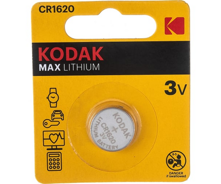 Элемент питания CR1620-1BL таблетка литиевая KODAK Фотография_0