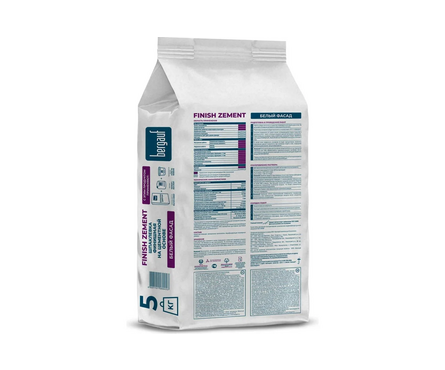 Шпаклевка цементная финишная BERGAUF Finish Zement 5 кг белая Фотография_1