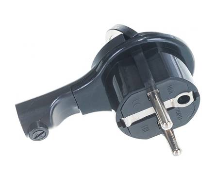 Вилка-невидимка UNIVersal электрическая, с заземлением, черная, 16 А, 250 В Фотография_1