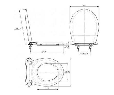 Сиденье для унитаза полипропилен белое Универсал Инкоэр Фотография_1