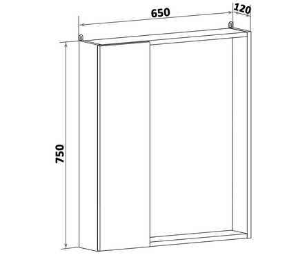 Шкаф зеркальный Runo Манхэттен-65 серый бетон Фотография_2