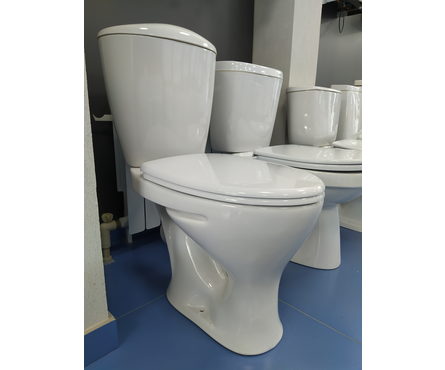 Унитаз-компакт Версия арматура+сиденье, косой выпуск Фотография_1