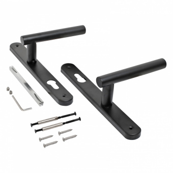 Ручка на планке РФ 85.30.10.02НС AISI 201 INOX нержавеющая сталь черная БУЛАТ Фотография_1