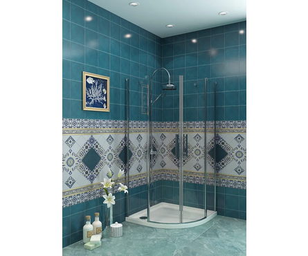 Поддон акриловый полукруглый 900х900х150 мм ABS07 с сифоном Фотография_1