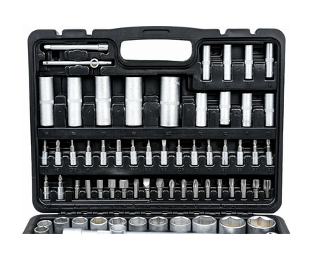 Набор инструментов MAXPILER 108 предметов 1/4 - 1/2, 6-гранные, 4-32 мм Фотография_1