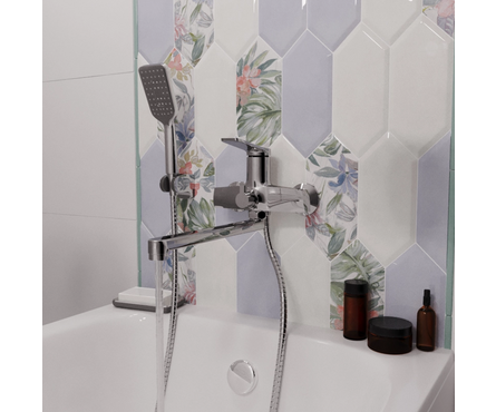 Смеситель для ванны однорычажный MIXLINE длинный гусак хром Unito 35к ML24-02 Фотография_4