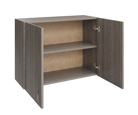 Шкаф навесной кухонный распашные дверцы 80 см ЛДСП ясень/шимо светлый Фотография_1