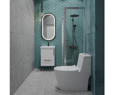 Унитаз-монолит Т1087 безободковый тонкое сиденье ДП круговой смыв (с гофрой и подводкой) EVA GOLD Фотография_2