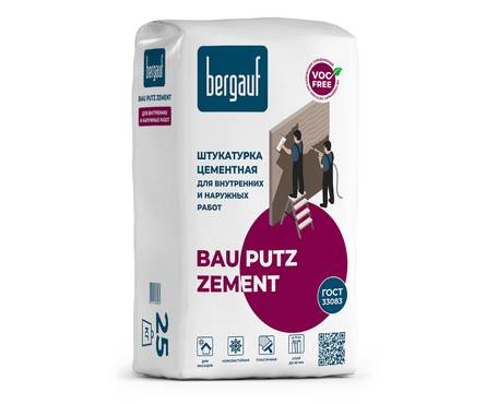 Штукатурка Бергауф Bau Putz Zement цементная для внутренних и наружных работ, до 30 мм, 25 кг Фотография_0