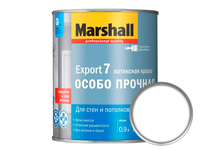 Краска латексная Marshall EXPORT 7 Особо прочная для стен и потолков, матовая, база BW (0.9 л)