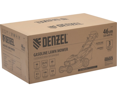 Газонокосилка бензиновая самоходная 4.5 л.с. 46 см вес 37 кг, травосборник 60 л, эл. стар GLD-460SPVE DENZEL Фотография_10