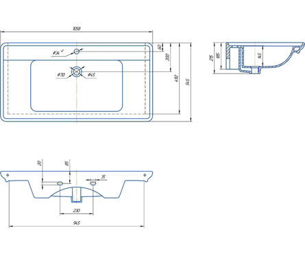 Умывальник мебельный Kirovit Дуглас 105 Фотография_2
