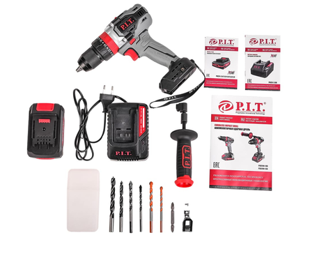 Дрель-шуруповерт бесщеточный ударный 20 В 1 шт Li-ion акк. 2 Ач, 75 Нм, з.у. кейс PSB20H-13D/1 P.I.T Фотография_3