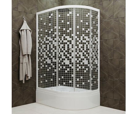 Душевое ограждение прямоуг. 1200х800х2020х4 мм левое средний поддон + сифон Коралл-Лайт ТРИТОН Фотография_1