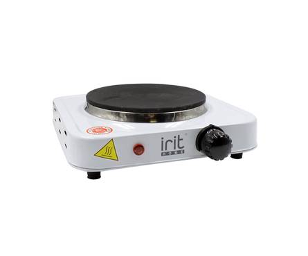 Плитка электрическая Irit IR-8004, 1 конфорка/диск, белая эмаль, 1000 Вт, 220х50х220 мм  Фотография_0