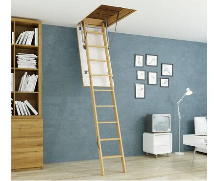 Лестница чердачная 70х120х300 см (утепленная белая крышка) ДЕКЕ PREMIUM Фотография_3