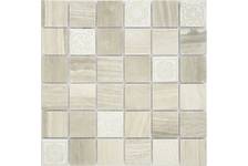 Мозаика Caramelle Mosaic Art Stone Travertino Silver матовая, 300х300х8 мм, чип 48х48 мм