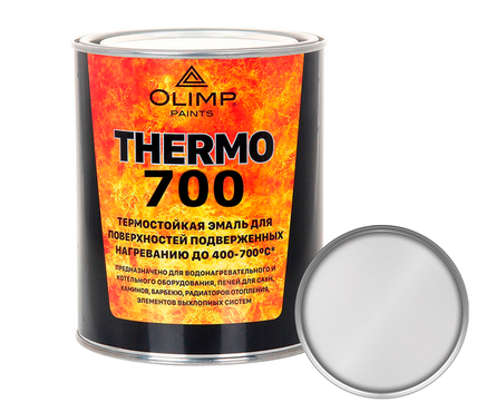 Эмаль термостойкая серебристая OLIMP Thermo 900°C 0.8 л Фотография_0