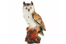 Фигурка садовая Филин на бревне 40x19 см