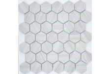 Мозаика Caramelle Mosaic Pietrine Hexagonal Dolomiti Bianco MAT hex матовая, 292х298 мм, чип 18х30 мм
