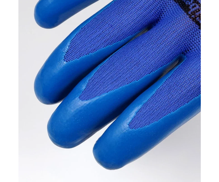 Перчатки полиэстер с латексным покрытием для тяжелых работ в и/у синие р-р XL FIBERON Фотография_2