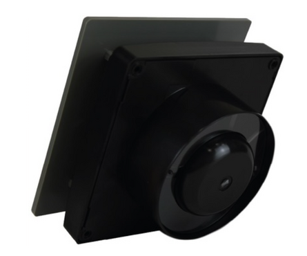 Вентилятор осевой вытяжной d 100 мм с укороченным патрубком Seicoi Floxy Design 100 Grey glass Фотография_2