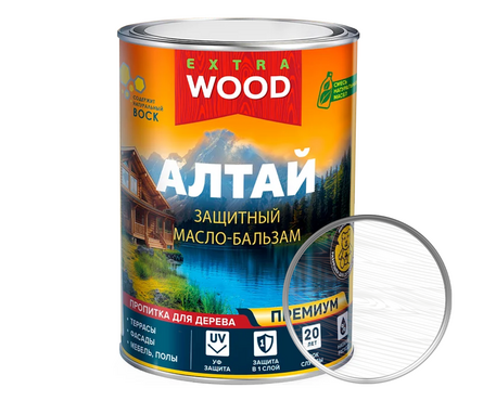 Масло-бальзам для дерева WOOD Extra Алтай прозрачное БАЗА С 0.75 л  Фотография_0