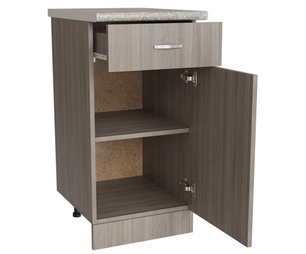 Стол-тумба кухонный распашная дверь со столешницей 40 см ЛДСП ясень/шимо светлый (1 ящик) Фотография_1