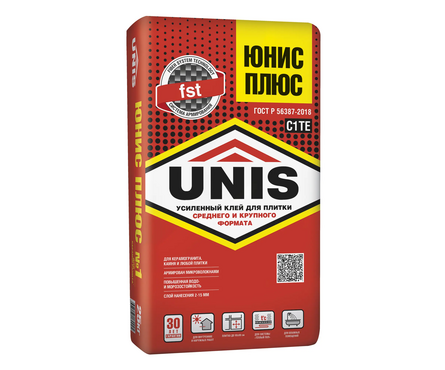 Клей плиточный ЮНИС Плюс С1Т 25 кг Фотография_0